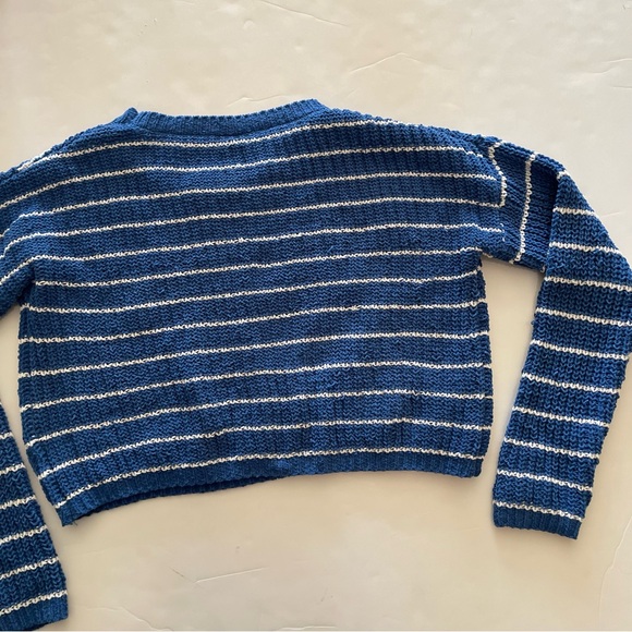 Blue and White Striped Knit Sweater - Picture 6 of 6